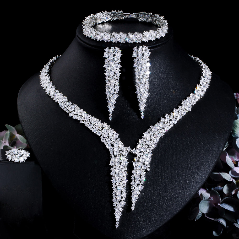 Women Accessories Dubai - CWWZircons 4 قطعة كامل مايكرو الأفريقي