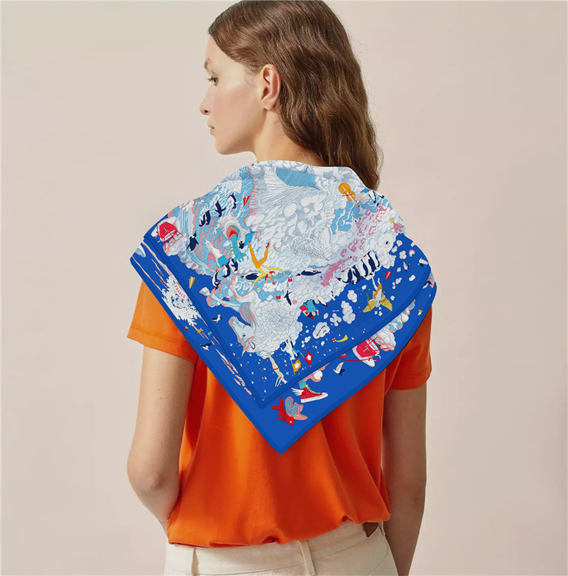 بوبينغ حك الحرير وشاح المرأة ا - مراجعة Silk Scarf Square وسعره
