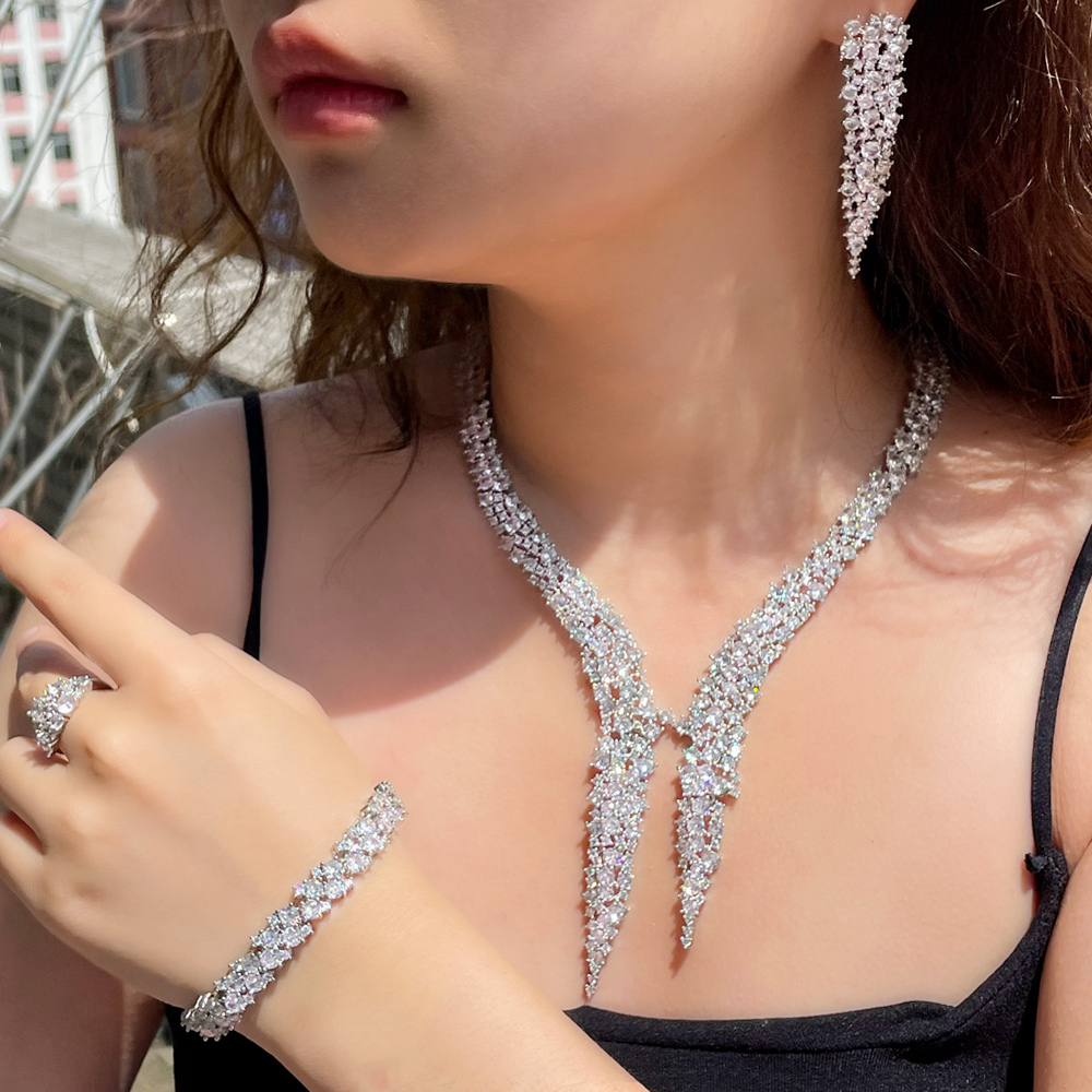 CWWZircons 4 قطعة كامل مايكرو  - مراجعة Women Accessories Dubai وسعره