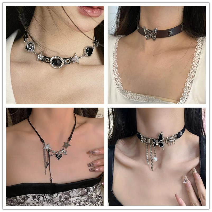Y2K خمر فراشة الصليب القلب ستا - مراجعة Women'S Emo Accessories وسعره